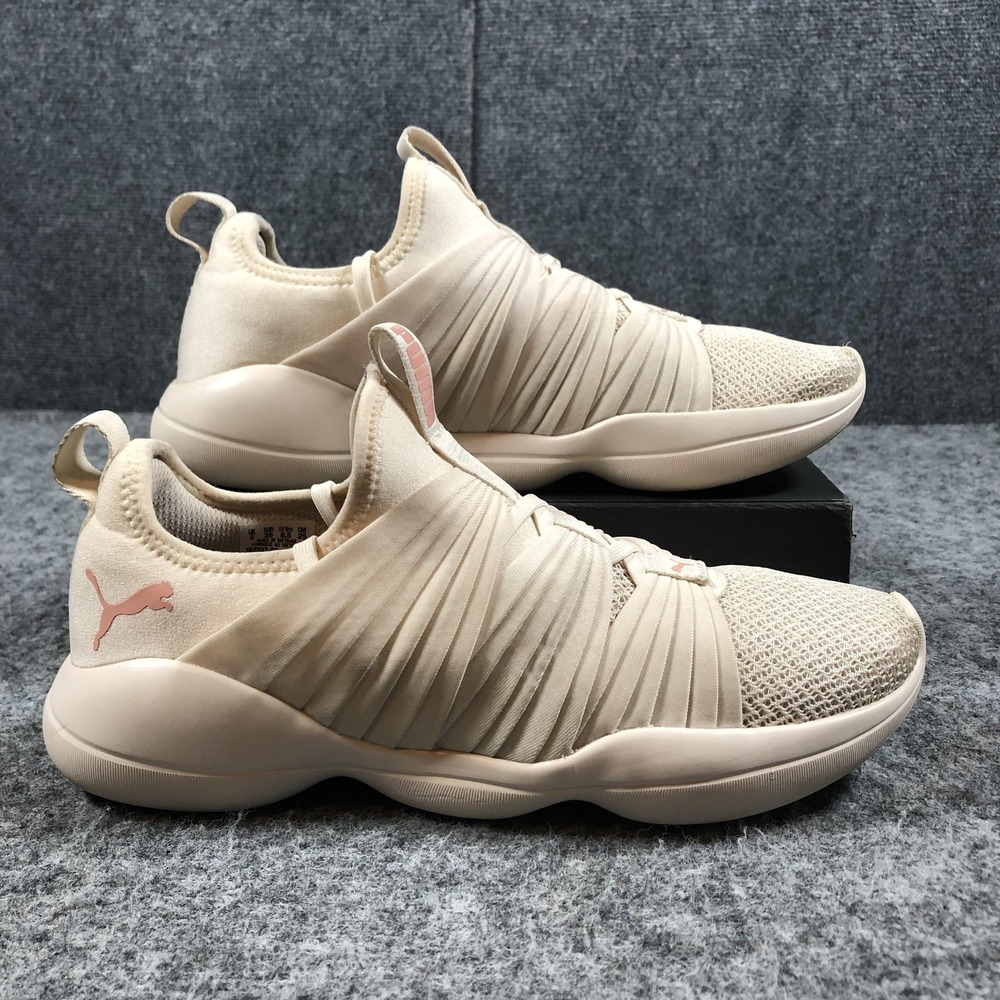 Puma Womens 8.5 Beige Mesh SoftFoam Slip On Athletic Sneakers 192337-08 - Picture 2 of 16
